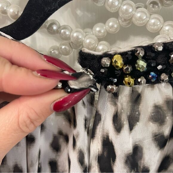 Jennifer Lopez Rhinestone Leopard Halter Top - Picture 6 of 9